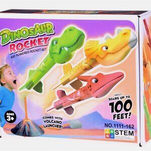 NEW MindSprout Dino Blasters Rocket Launcher for Kids Shoots up to 100 FT